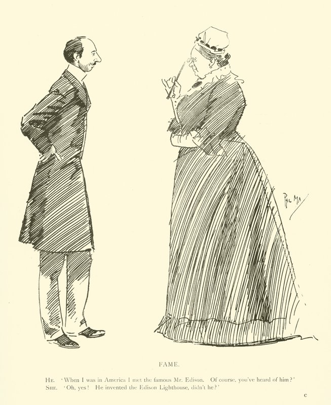 Cartoon door Phil May, uit de jaren 1890 door Phil May