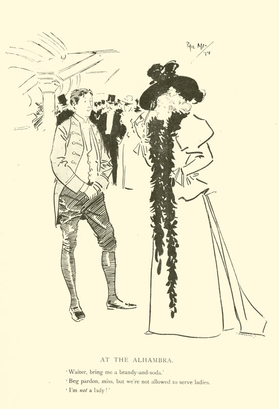 Cartoon door Phil May, uit de jaren 1890 door Phil May