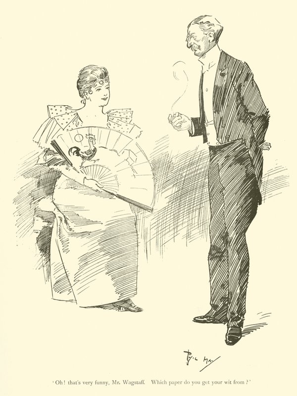 Cartoon door Phil May, uit de jaren 1890 door Phil May