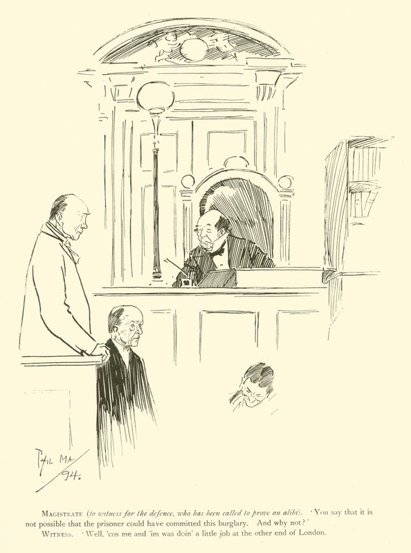 Cartoon door Phil May, uit de jaren 1890 door Phil May