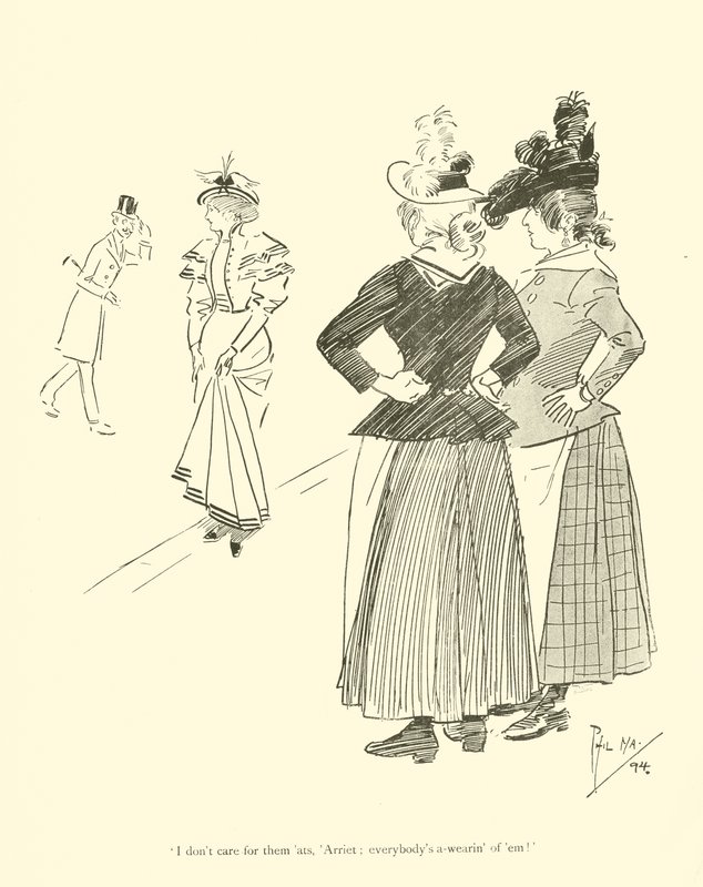 Cartoon door Phil May, uit de jaren 1890 (litho) door Phil May