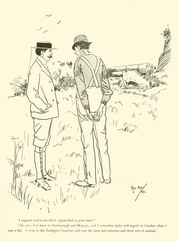 Cartoon door Phil May, uit de jaren 1890 door Phil May