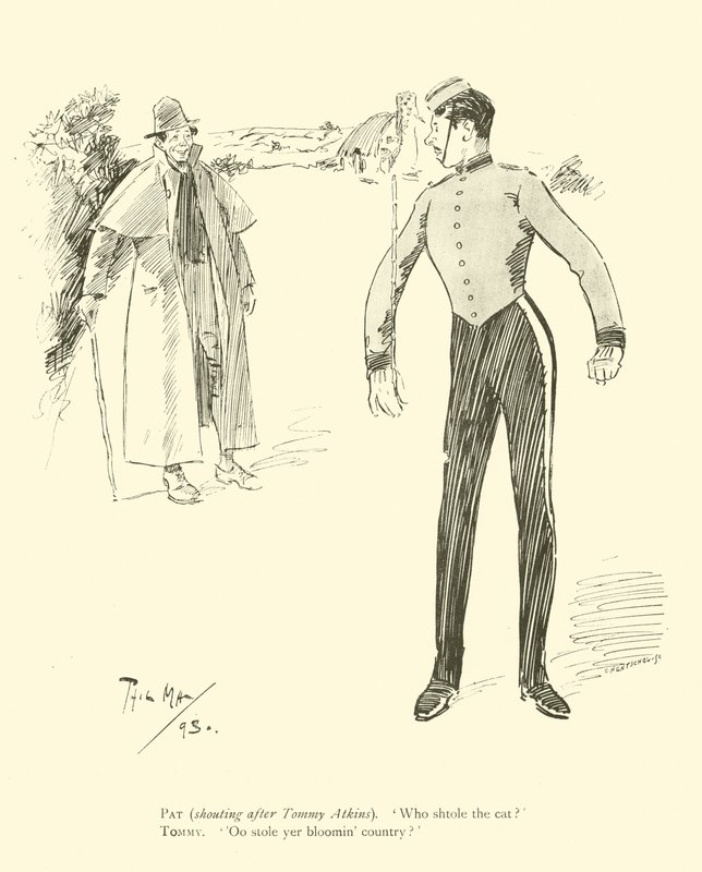 Cartoon door Phil May, uit de jaren 1890 (litho) door Phil May