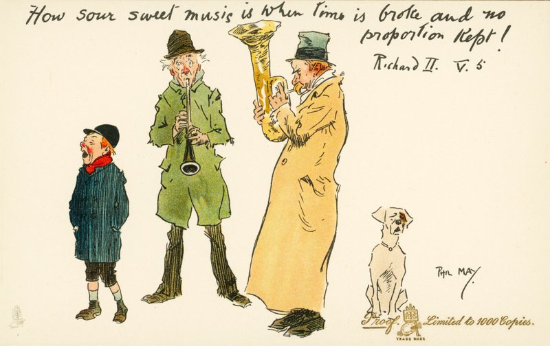 Hoe zuur zoete muziek is wanneer de tijd is gebroken en geen proportie wordt gehouden! door Phil May