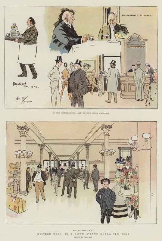 Westerse manieren, in een hotel aan Fifth Avenue, New York door Phil May