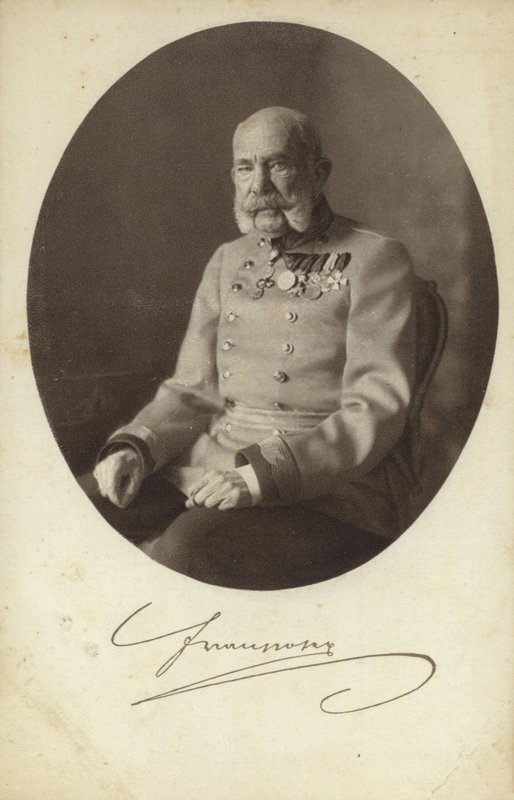Keizer Frans Jozef I van Oostenrijk (z/w foto) door Photographer Austrian