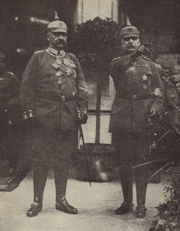 Veldmaarschalk von Hindenburg en generaal Ludendorff, Duitse legercommandanten door Photographer German