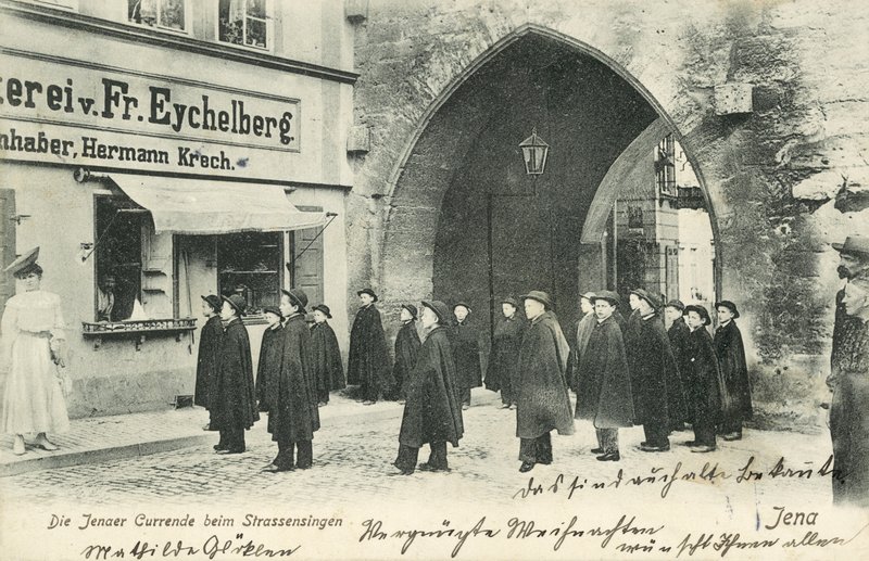Studentenkoor zingt op de straten van Jena, Duitsland door Photographer German