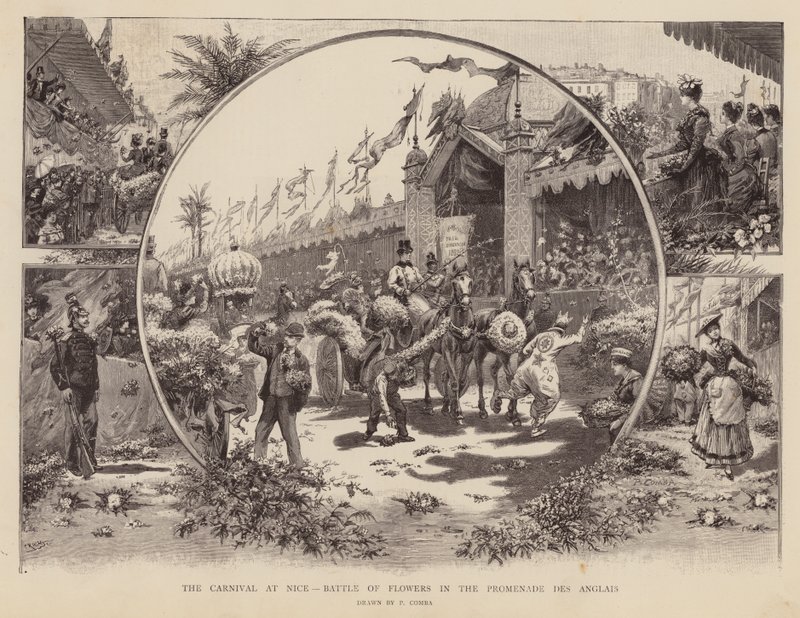 Het carnaval in Nice, Bloemenstrijd in de Promenade des Anglais door Pierra Comba