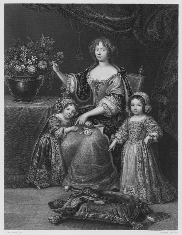 Henrietta van Orleans, dochter van Charles I, van het schilderij in de Koninklijke Collectie door Pierre Mignard