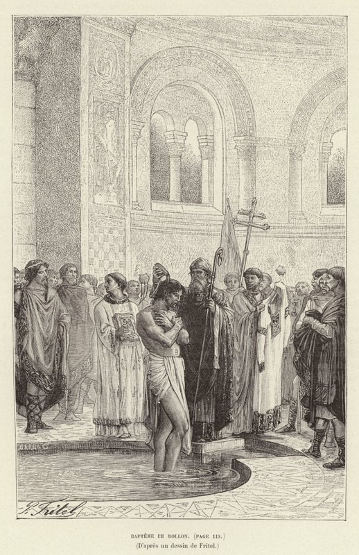 Doop van Rollo, eerste heerser van Normandië, ca. 911 door Pierre Fritel