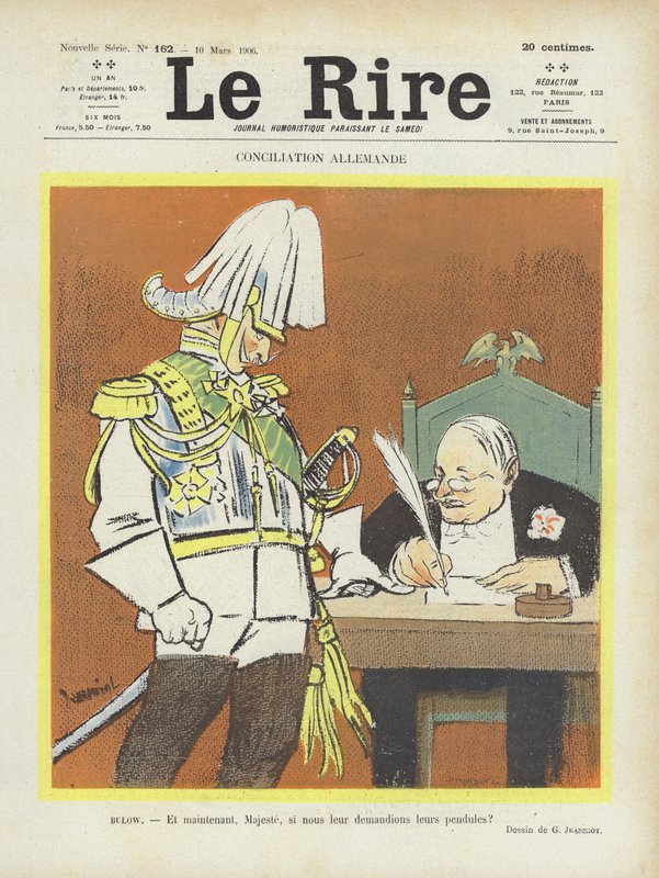 Duitse verzoening. Illustratie voor Le Rire door Pierre Georges Jeanniot