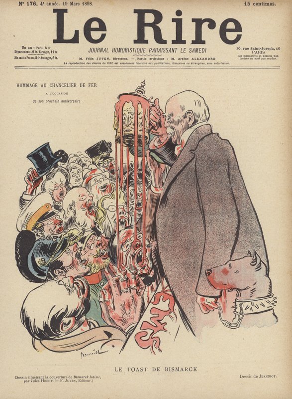 De Toast van Bismarck, Illustratie voor Le Rire door Pierre Georges Jeanniot