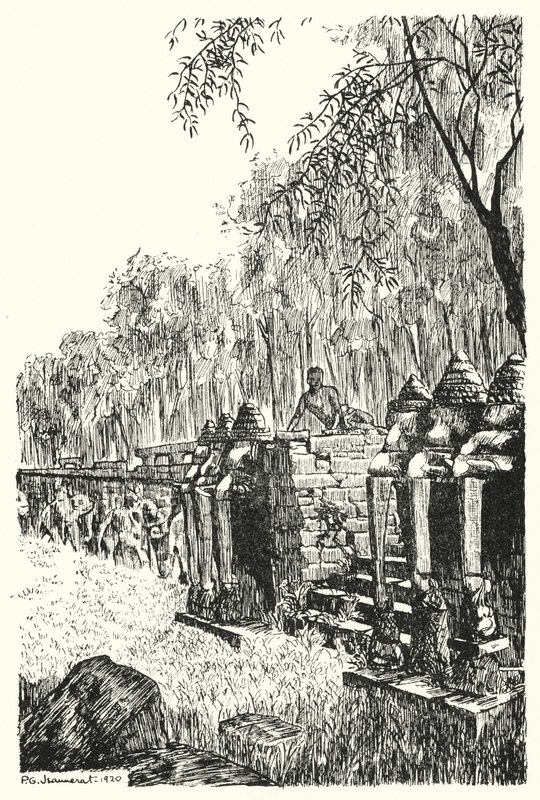 Zijperron van het Olifantenterras (gravure) door Pierre Jeannerat de Beerski