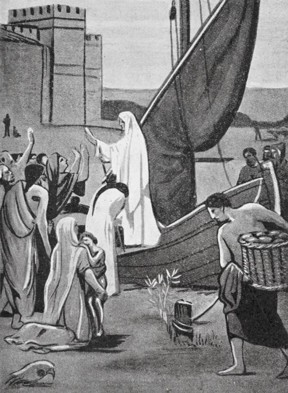 St. Genevieve brengt voorraden naar Parijs door Pierre Puvis de Chavannes