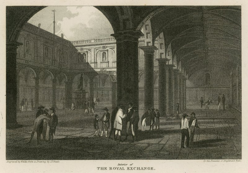 Interieur van de Royal Exchange, Londen door Pieter Jansz. Quast