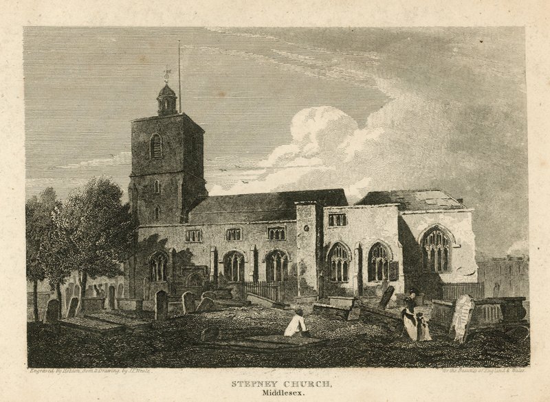 Stepney Kerk, Londen door Pieter Jansz. Quast