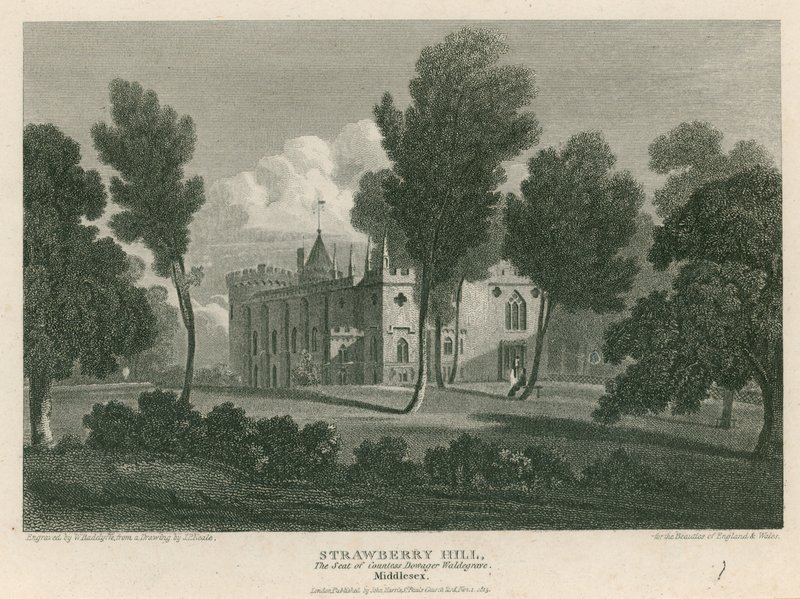 Strawberry Hill, Twickenham, Londen; Het huis van gravin-weduwe Waldegrave door Pieter Jansz. Quast