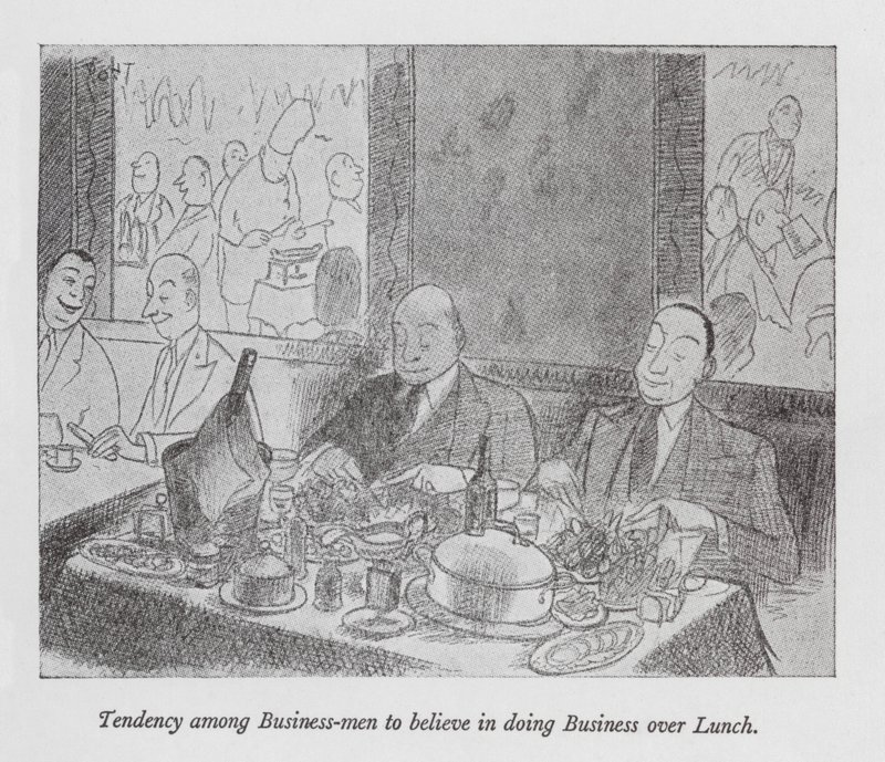 Neiging onder Zakenmensen om Zaken te doen tijdens de Lunch door Pont (1908 40)