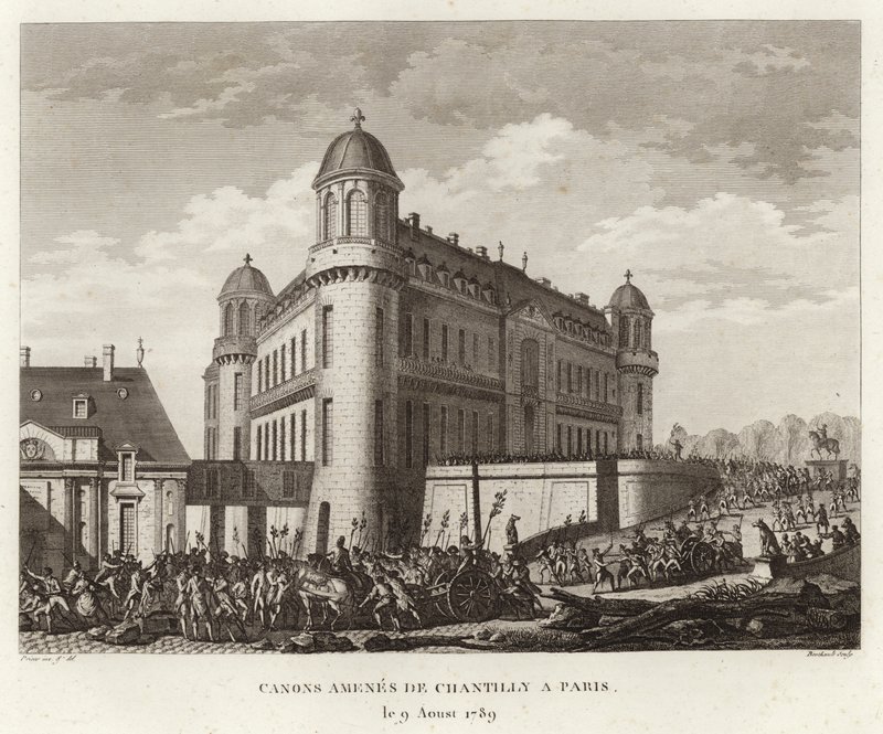 Kanonnen gebracht uit Chantilly door Prieur