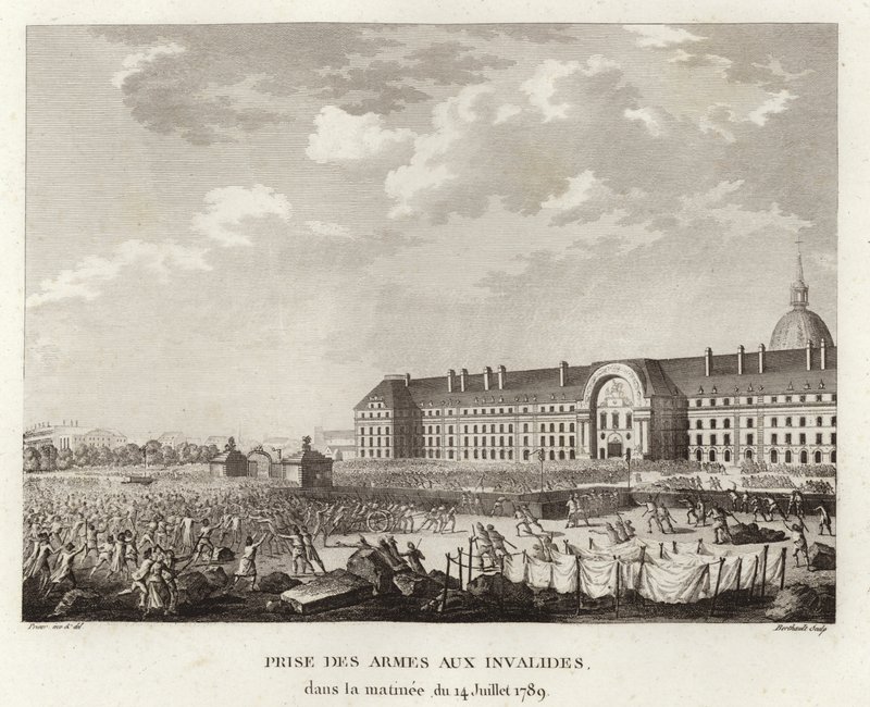 Het Opnemen van wapens bij Les Invalides in Parijs door Prieur