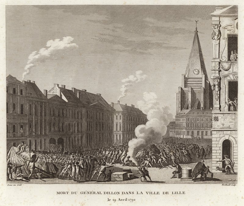 De Dood van Generaal Dillon in de Stad Lille door Prieur