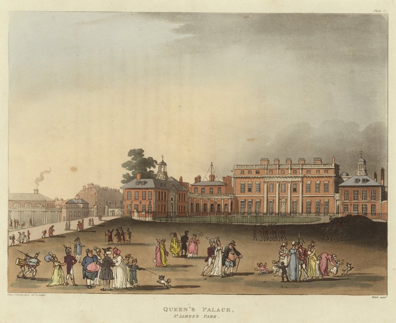Paleis van de koningin door Pugin and Rowlandson