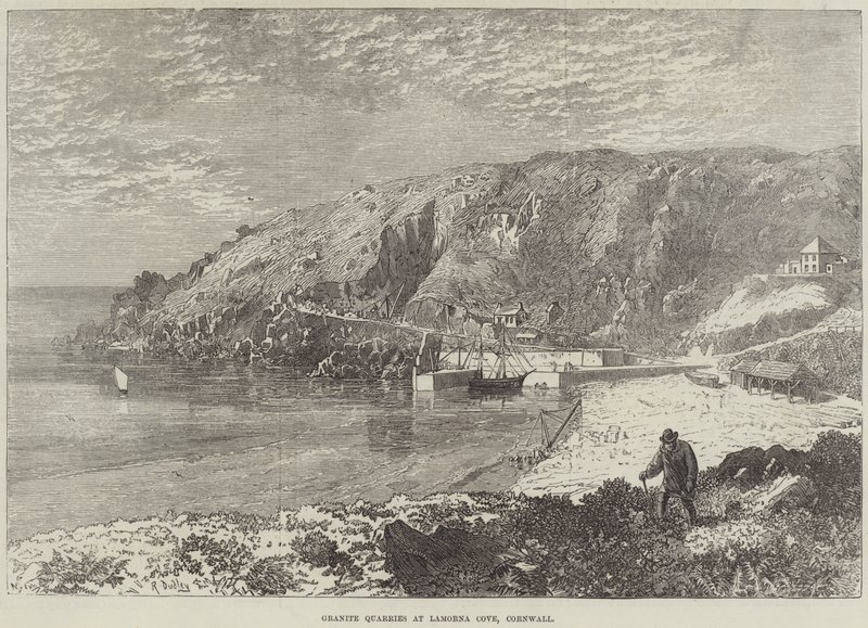 Granietgroeven bij Lamorna Cove, Cornwall door R. Dudley