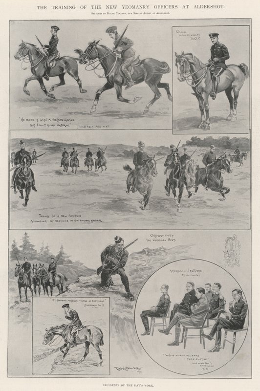De Training van de Nieuwe Yeomanry Officieren in Aldershot door Ralph Cleaver