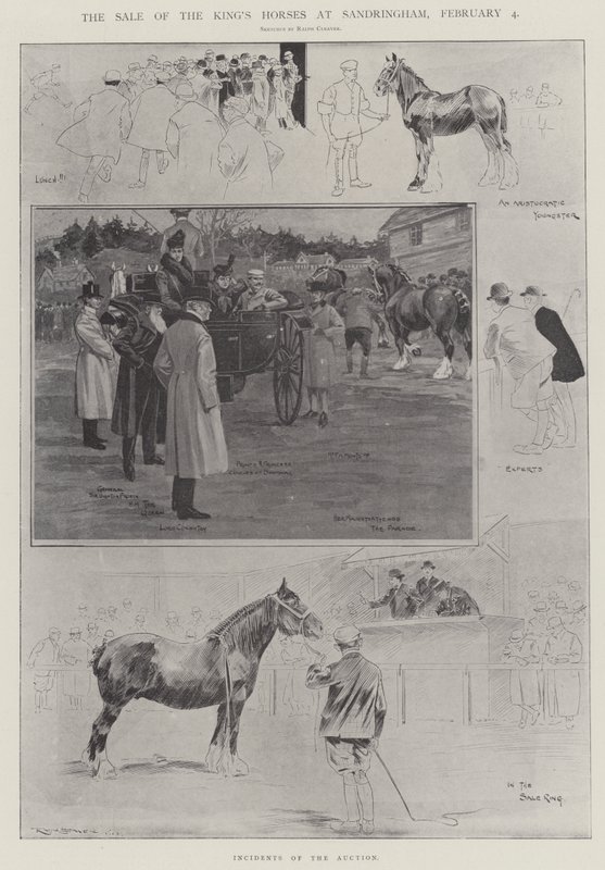 De verkoop van de paarden van de koning in Sandringham, 4 februari door Ralph Cleaver