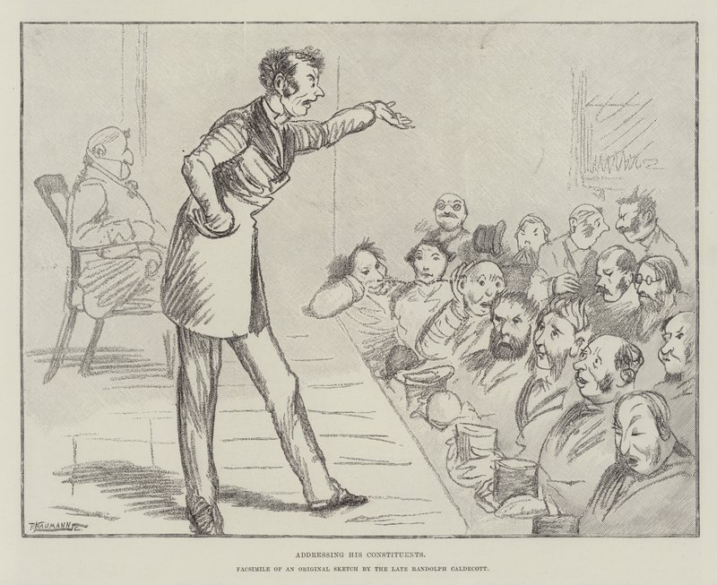Toespreken van zijn kiezers door Randolph Caldecott