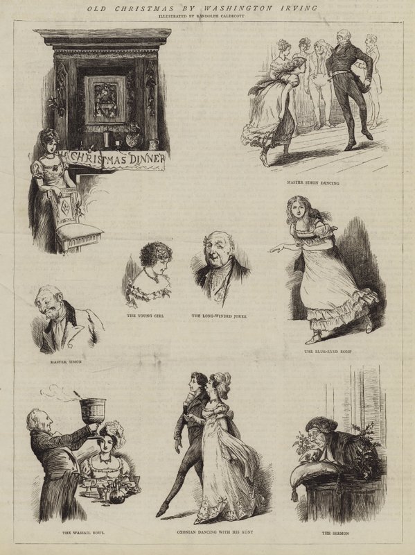 Oude Kerstmis door Washington Irving door Randolph Caldecott