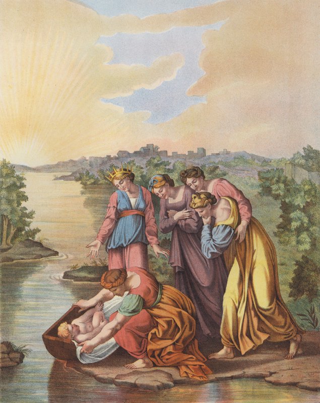 Mozes wordt gered uit de wateren van de Nijl door after Raphael