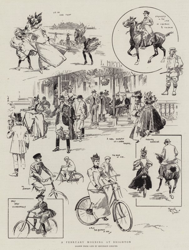 Een februari-ochtend in Brighton (gravure) door Reginald Thomas Cleaver