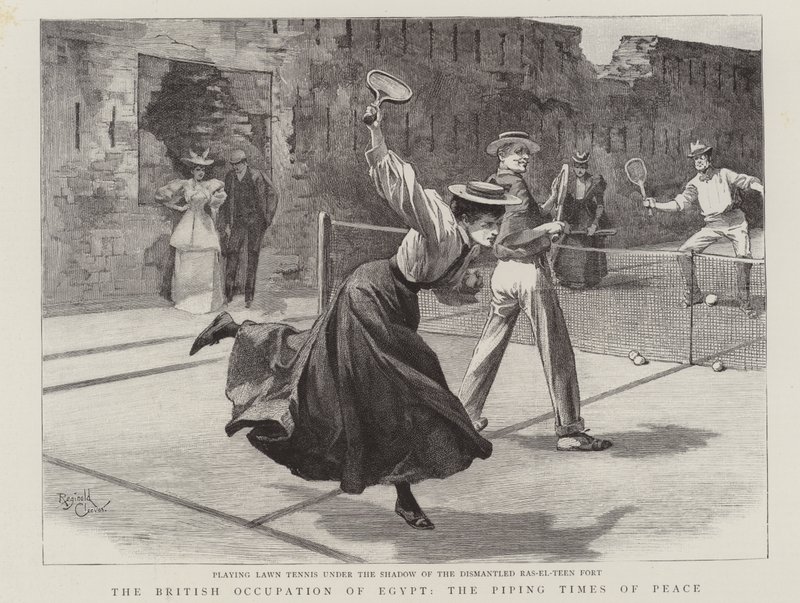 De Britse bezetting van Egypte, de pijplijn in vredestijd (gravure) door Reginald Thomas Cleaver