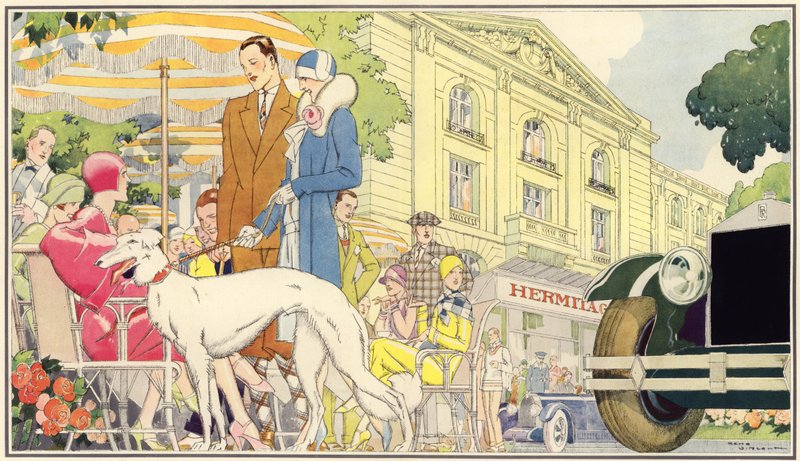Theetijd in het Hermitage Hotel, Le Touquet door Rene Vincent