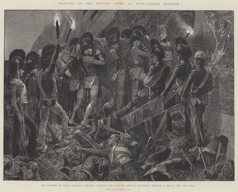 Slagen van het Britse leger, Ciudad Rodrigo door Richard Caton Woodville junior