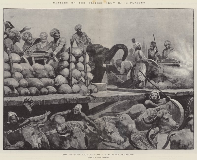 Slagen van het Britse Leger, Plassey door Richard Caton Woodville junior