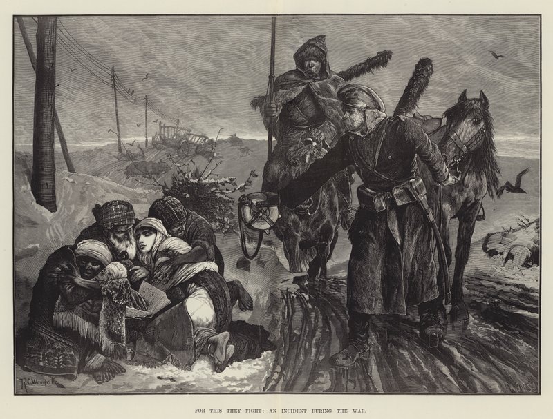 Hiervoor vechten ze, een incident tijdens de oorlog door Richard Caton Woodville junior