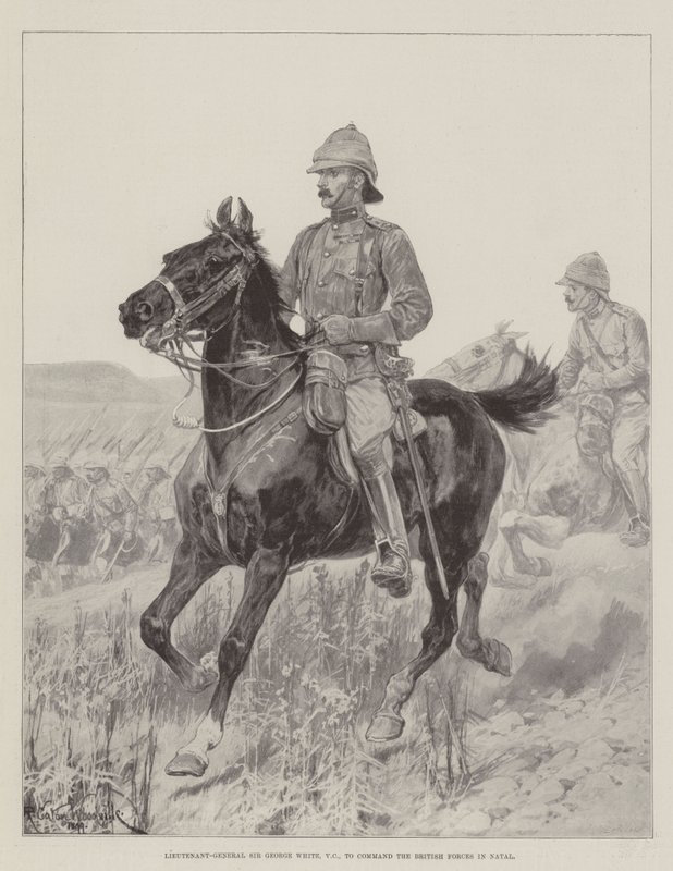 Luitenant-generaal Sir George White, VC, om het Britse Leger in Natal te bevelen door Richard Caton Woodville junior