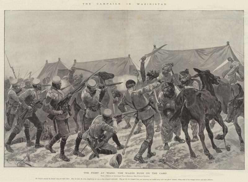 De campagne in Waziristan door Richard Caton Woodville junior