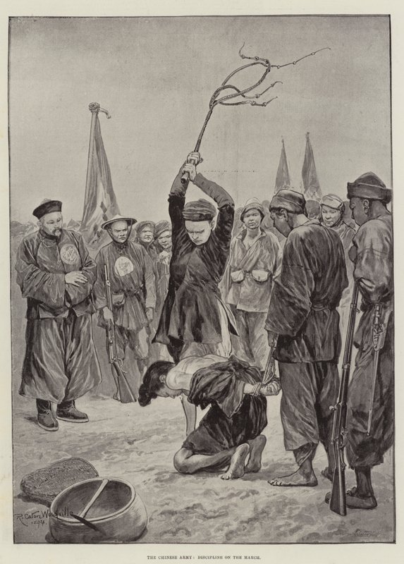 Het Chinese Leger, Discipline tijdens de Mars door Richard Caton Woodville junior