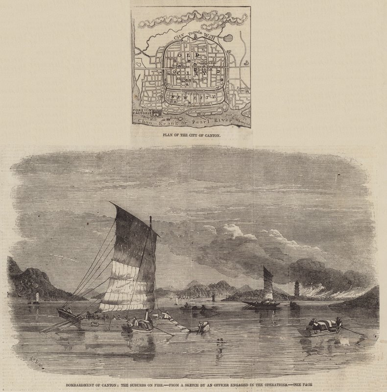 Bombardement van Canton door Richard Principal Leitch