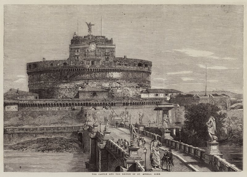 Het kasteel en de brug van St. Angelo, Rome door Richard Principal Leitch
