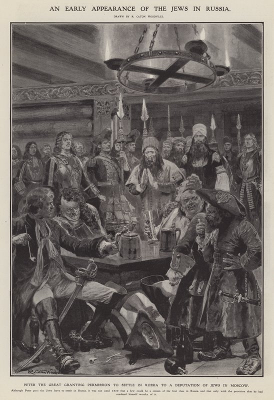 Een vroege verschijning van de Joden in Rusland door Richard Caton II (after) Woodville
