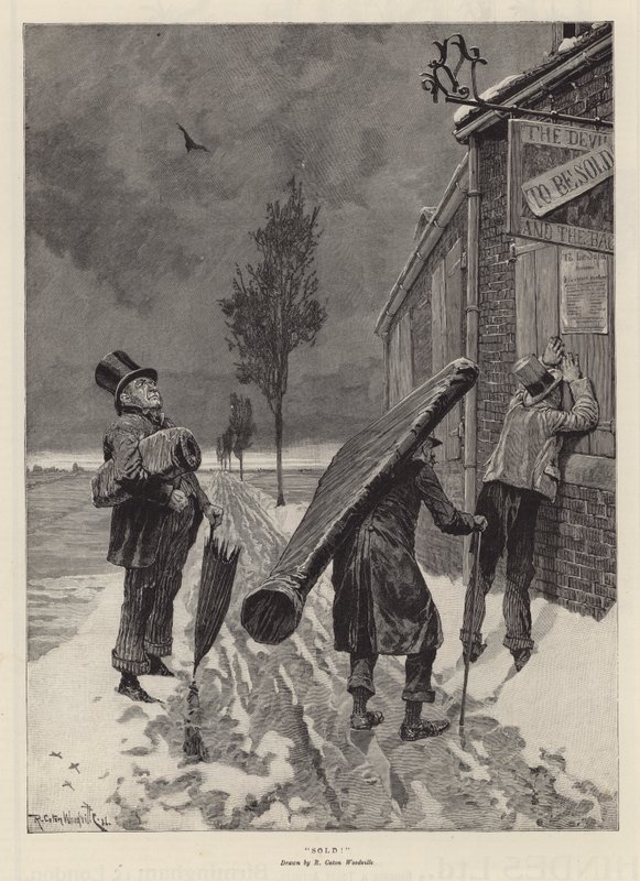 Verkocht! door Richard Caton II (after) Woodville
