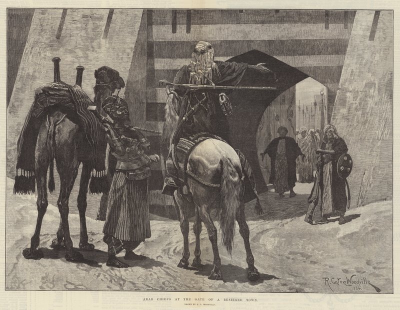 Arabische Hoofden bij de Poort van een Belegerde Stad door Richard Caton Woodville junior