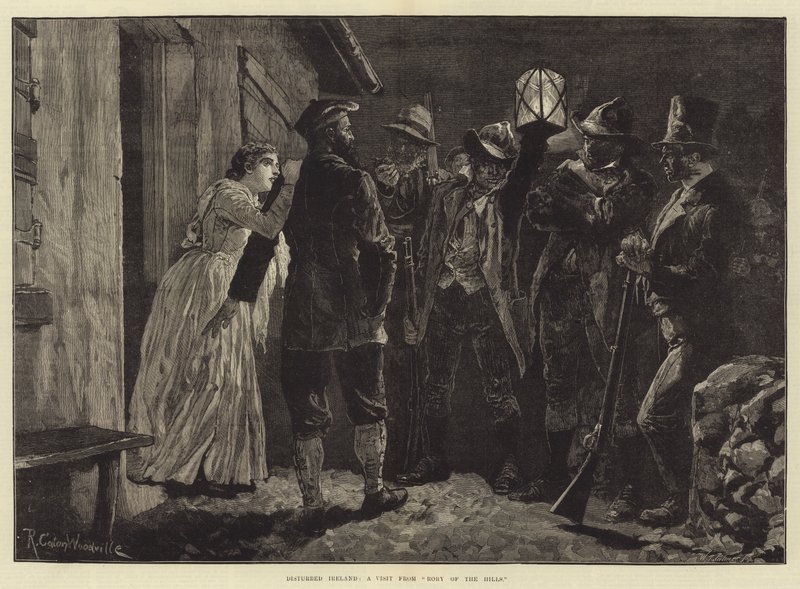 Verstoord Ierland, een bezoek van Rory of the Hills door Richard Caton Woodville junior
