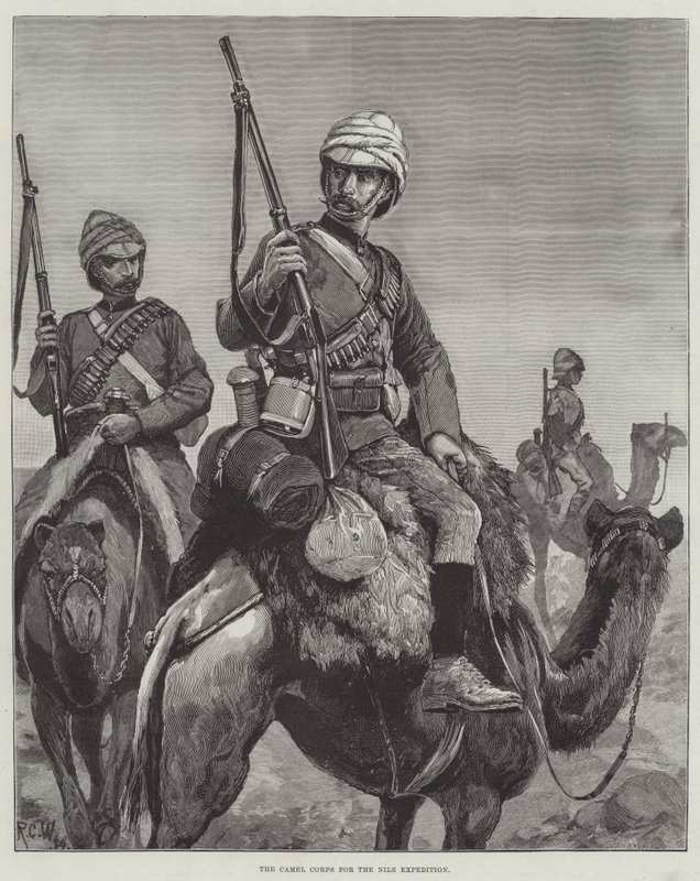 Het Kameelkorps voor de Nijl Expeditie door Richard Caton Woodville junior