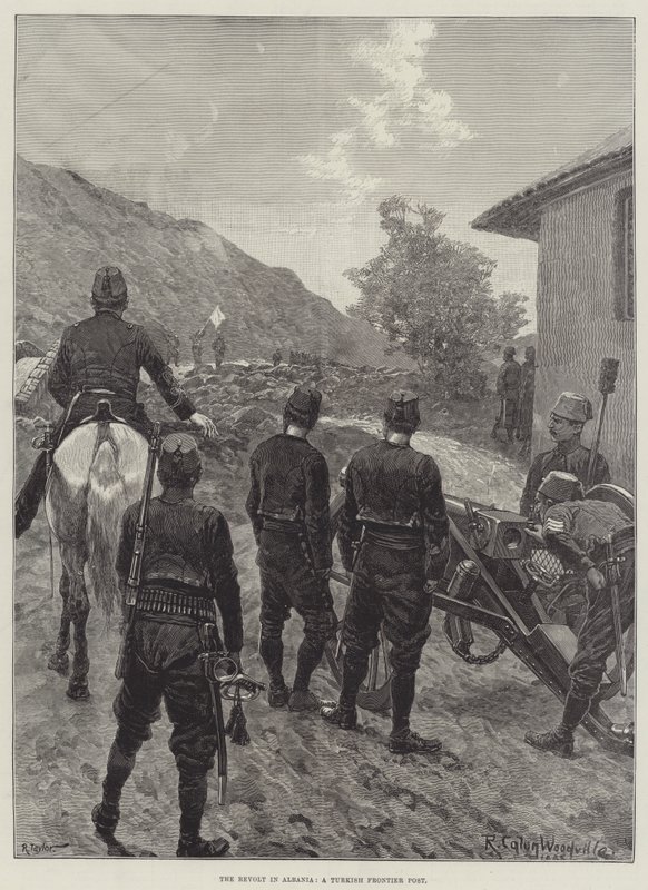 De Opstand in Albanië, een Turks Grenspost door Richard Caton Woodville junior